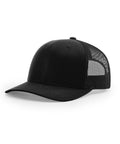 Black trucker cap on a white background