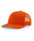 Neon orange trucker cap on a white background