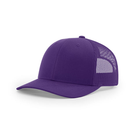 Purple trucker cap on a white background