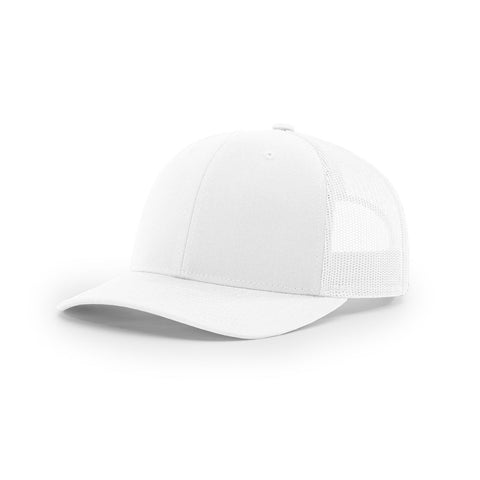 White trucker cap on a white background