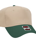 Two-tone khaki and dark green cap on a white background