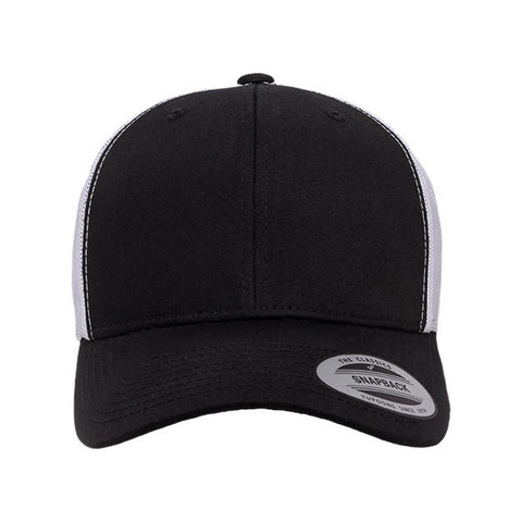 Black and white trucker cap on a white background