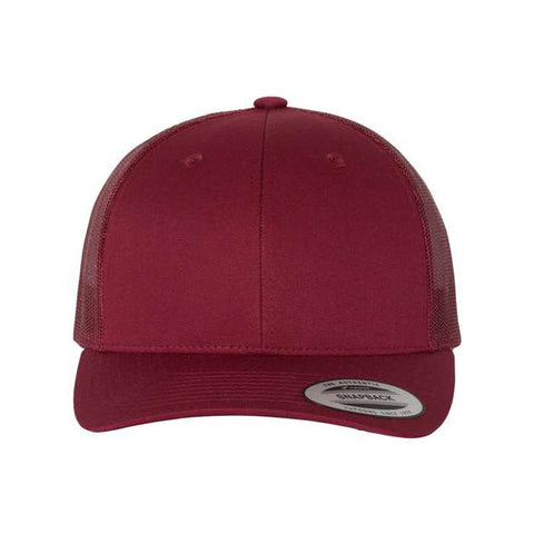 Maroon trucker cap on a white background