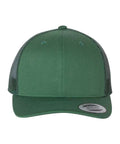 Dark green trucker cap on a white background