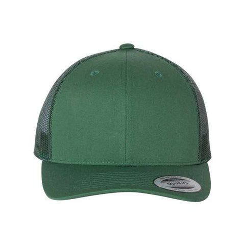Dark green trucker cap on a white background