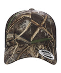 Dark camo trucker cap on a white background