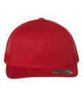 Red trucker cap on a white background