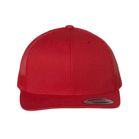 Red trucker cap on a white background