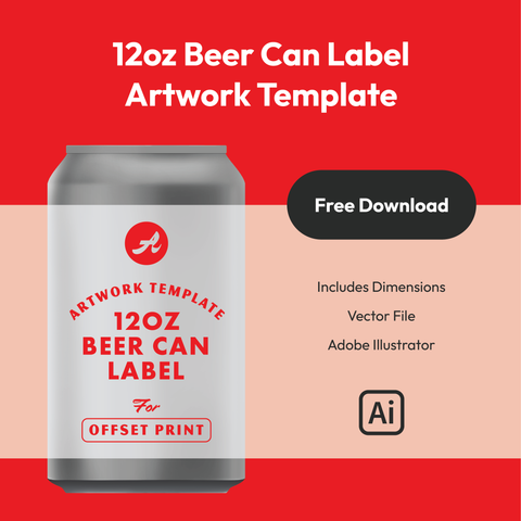 12 ounce beer can label artwork template for offset print - free download