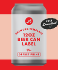 12 ounce beer can label artwork template for offset print - free download