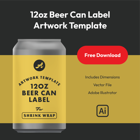 12 ounce beer can label artwork template for shrink wrap - free download