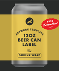 12 ounce beer can label artwork template for shrink wrap - free download