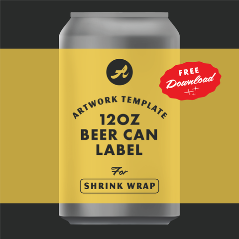 12 ounce beer can label artwork template for shrink wrap - free download