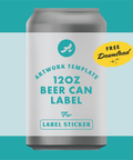 12 ounce beer can label artwork template for label sticker - free download