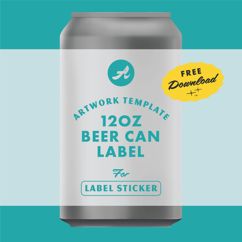 12 ounce beer can label artwork template for label sticker - free download