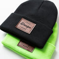 Custom Beanie with Leather Patch - Your Design Here Sample
