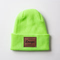 Custom Beanie with Leather Patch - Your Design Here Sample