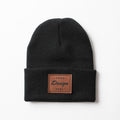 Custom Beanie with Leather Patch - Your Design Here Sample