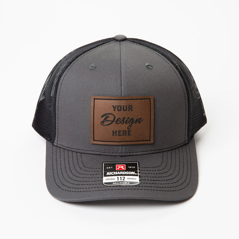 Custom Hat with Leather Patch - Richardson 112 - Laser Engraved