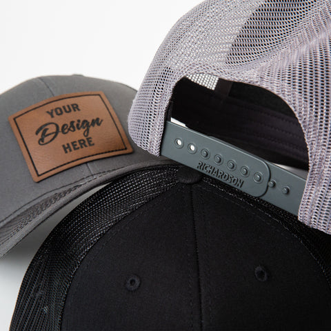 Custom Hat with Leather Patch - Richardson 112 - Laser Engraved